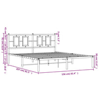 Bettgestell mit Kopfteil Metall Weiß 150x200 cm