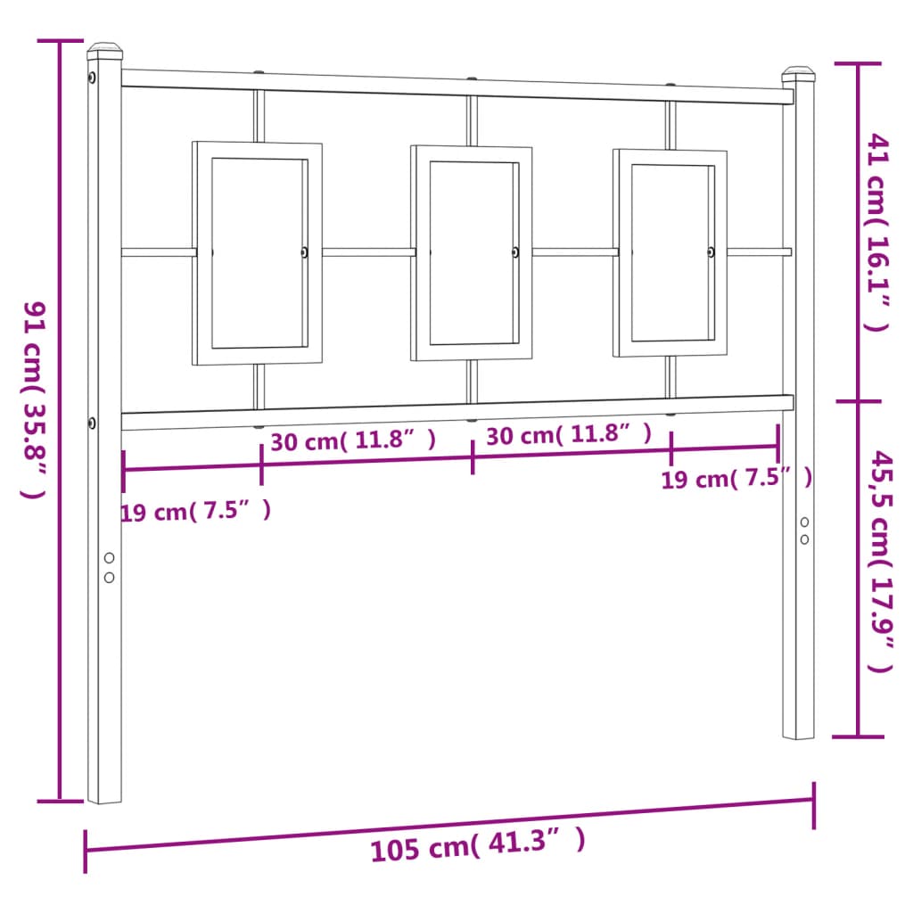 Kopfteil Metall Weiß 100 cm