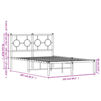 Bettgestell mit Kopfteil Metall Schwarz 120x200 cm