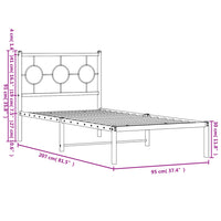 Bettgestell mit Kopfteil Metall Weiß 90x200 cm