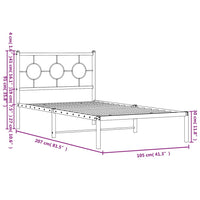 Bettgestell mit Kopfteil Metall Weiß 100x200 cm