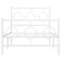 Bettgestell mit Kopf- und Fußteil Metall Weiß 90x200 cm