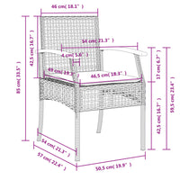 Gartenstühle mit Kissen 2 Stk. Beige Poly Rattan Akazienholz