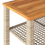Gartentisch Beige 70x38x42 cm Poly Rattan Akazienholz