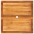 Gartentisch Schwarz 80x80x75 cm Poly Rattan Akazienholz