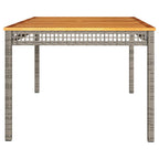 Gartentisch Grau 180x90x75 cm Poly Rattan Akazienholz