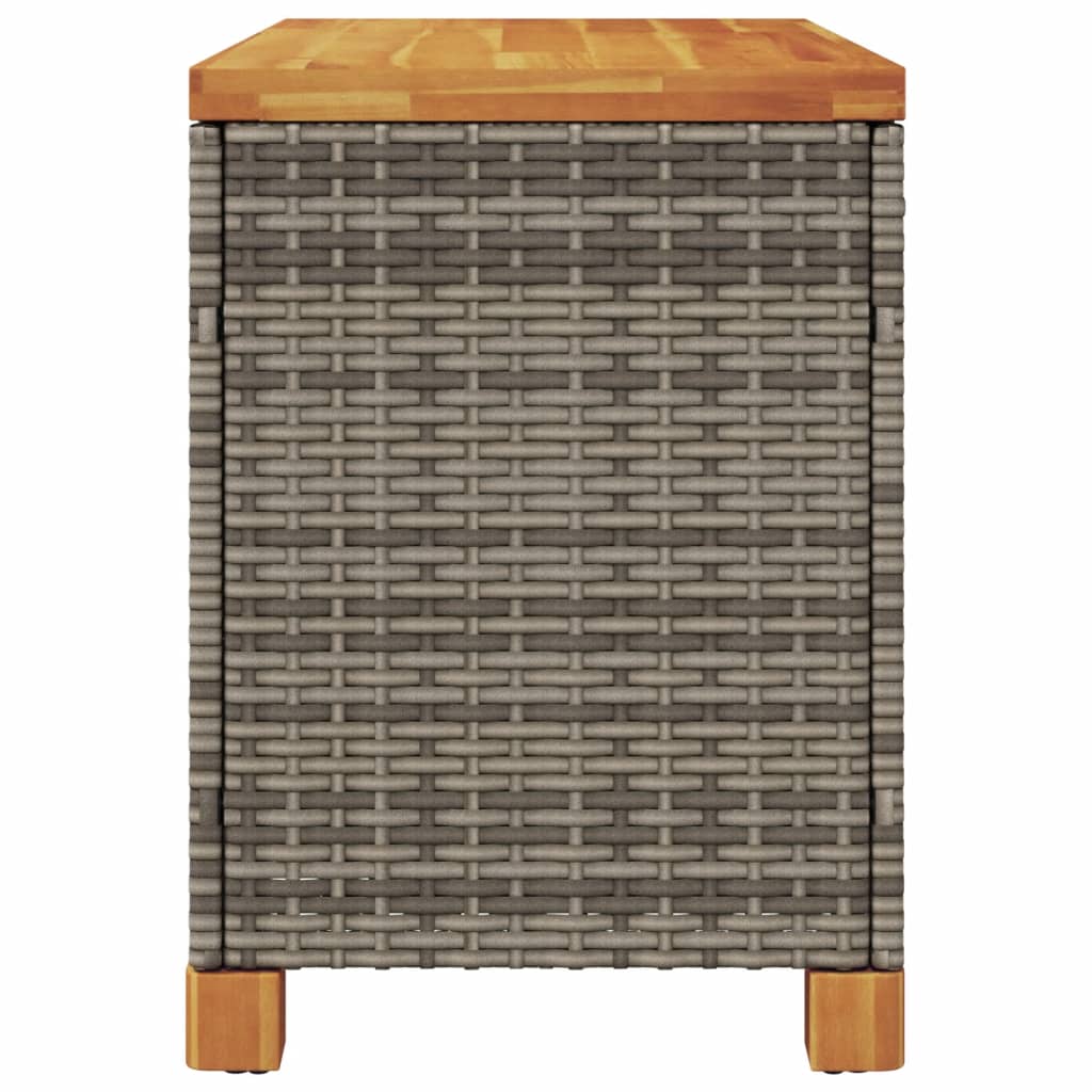 Gartentruhe Grau 80x40x48 cm Poly Rattan Akazienholz