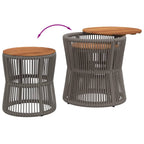 Garten-Beistelltische 2 Stk. mit Holzplatte Grau Poly Rattan