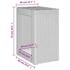 Garten-Beistelltisch mit Holzplatte Beige Poly Rattan