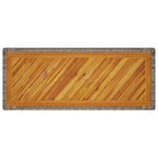 Garten-Beistelltisch mit Holzplatte Grau Poly Rattan