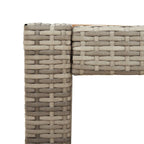 Garten-Beistelltisch mit Holzplatte Grau Poly Rattan