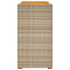 Garten-Beistelltisch mit Holzplatte Beige Poly Rattan