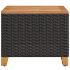 Gartentisch Schwarz 45x45x37 cm Poly Rattan Akazienholz
