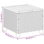Gartentisch Schwarz 45x45x37 cm Poly Rattan Akazienholz