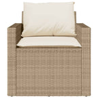 4-tlg. Garten-Sofagarnitur mit Kissen Beige Poly Rattan