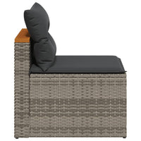 Gartensofas ohne Armlehnen mit Kissen 2 Stk. Grau Poly Rattan