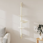 Kratzbaum mit Kratzsäule Wandmontage Creme 142,5 cm