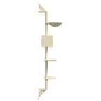 Kratzbaum mit Kratzsäule Wandmontage Creme 187 cm