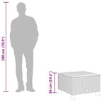 Gartentisch Grau 55x55x36 cm Poly Rattan Akazienholz