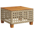 Gartentisch Beige 55x55x36 cm Poly Rattan Akazienholz