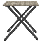 5-tlg. Garten-Essgruppe Klappbar Hellgrau Poly Rattan
