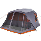 Familienzelt 10 Personen Grau Orange Quick Release Wasserdicht