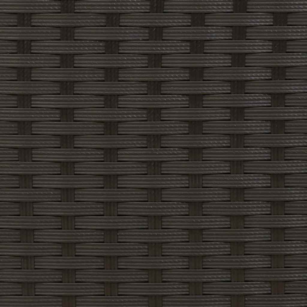 Gartensofa 2-Sitzer mit Dach und Hockern Schwarz Poly Rattan
