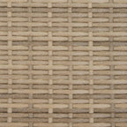 Gartensofa 2-Sitzer mit Dach und Hockern Beige Poly Rattan