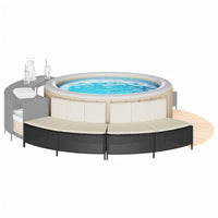 Whirlpool-Bänke mit Auflagen 2 Stk. Schwarz Poly Rattan