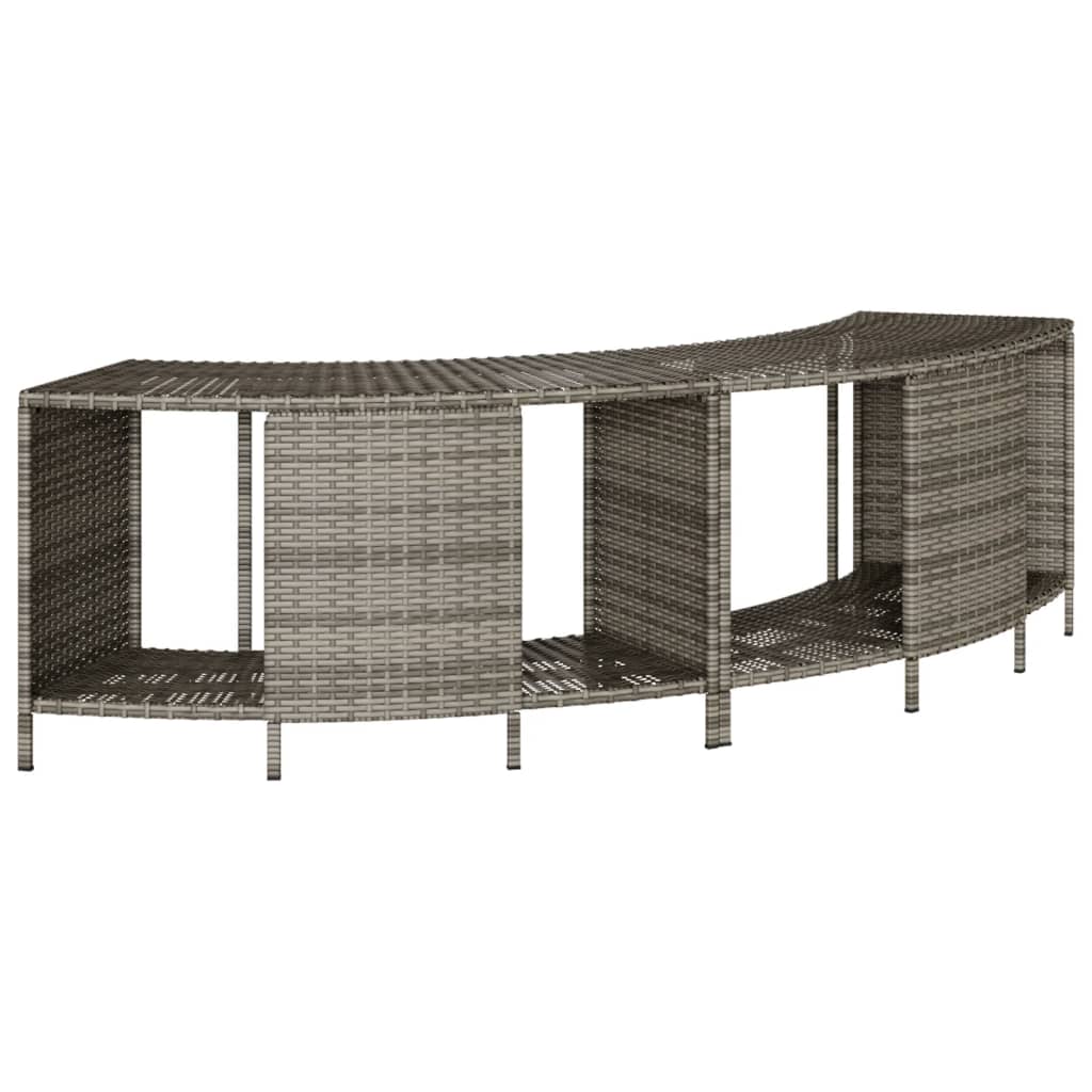 Outdoor-Regale für Whirlpool 2 Stk. Grau Poly Rattan