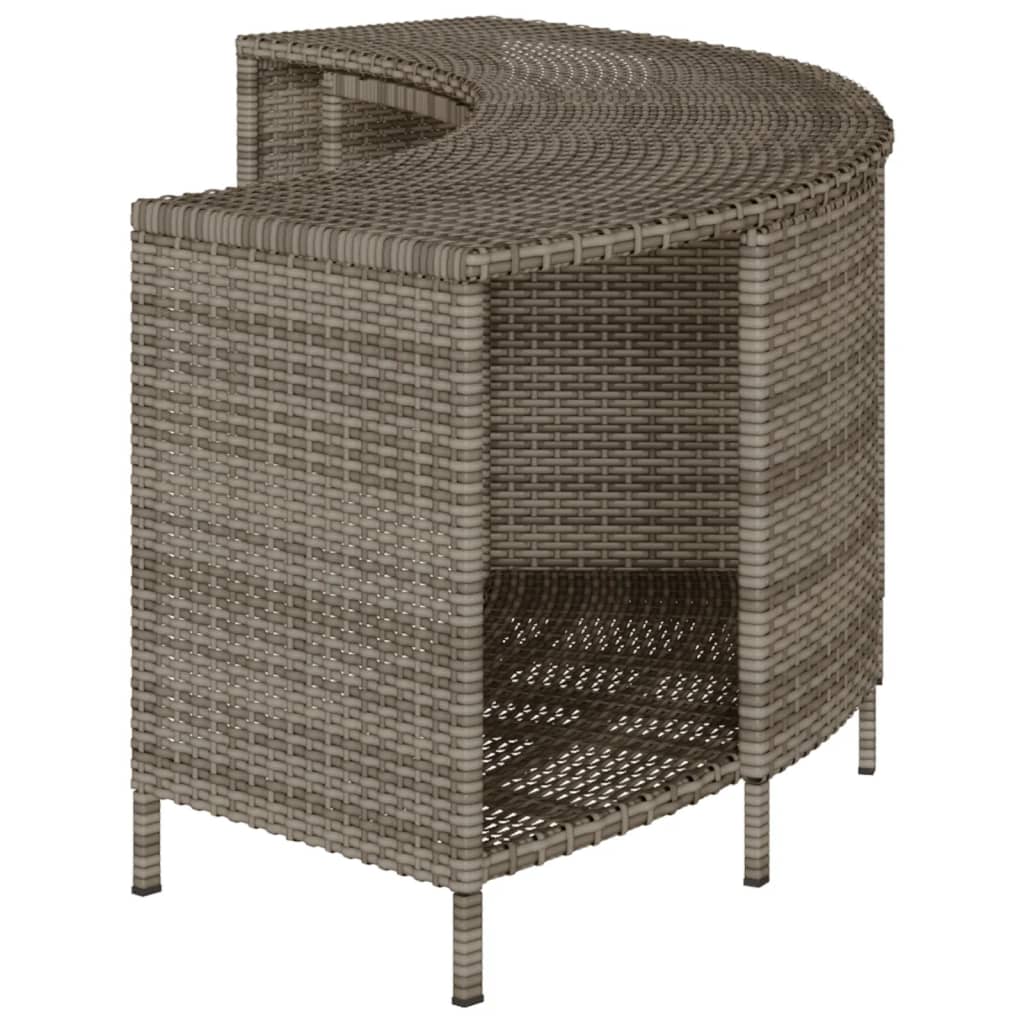 Outdoor-Regale für Whirlpool 2 Stk. Grau Poly Rattan