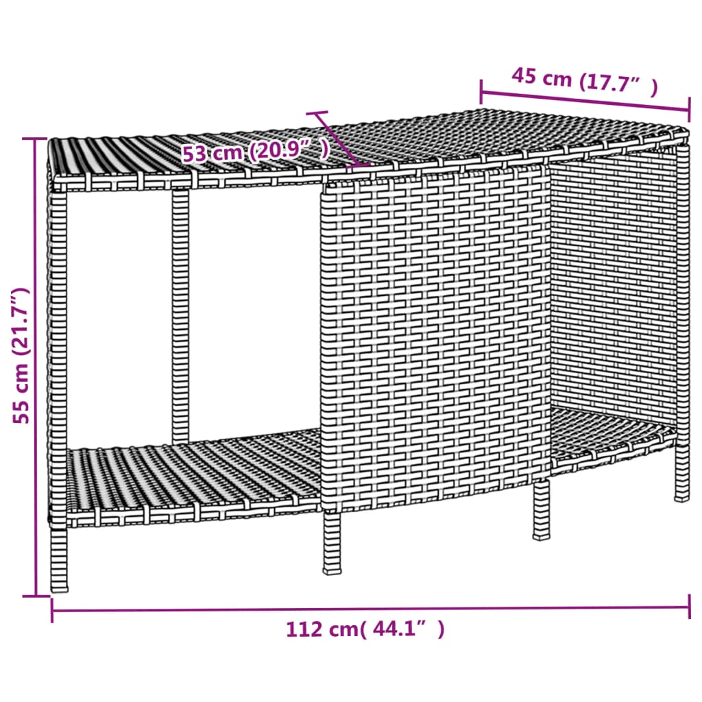 Outdoor-Regale für Whirlpool 2 Stk. Grau Poly Rattan