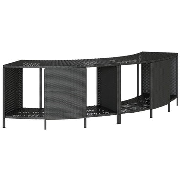 Outdoor-Regale für Whirlpool 2 Stk. Schwarz Poly Rattan