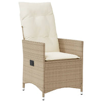 Gartensessel mit Kissen 2 Stk. Verstellbar Beige Poly Rattan