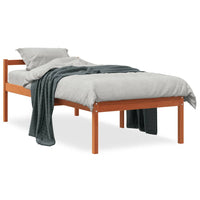 Seniorenbett Wachsbraun 75x190 cm Massivholz Kiefer