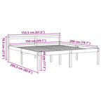 Seniorenbett Wachsbraun 150x200 cm Massivholz Kiefer