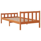 Massivholzbett ohne Matratze Wachsbraun 75x190 cm Kiefernholz