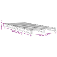 Palettenbett Wachsbraun 90x200 cm Massivholz Kiefer