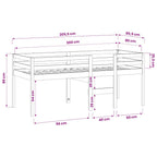 Hochbett Wachsbraun 80x200 cm Massivholz Kiefer