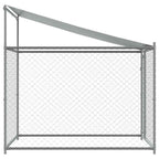 Hundezwinger mit Dach und Tür Grau 2x2x2 m Verzinkter Stahl
