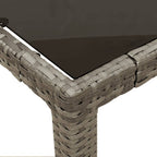 7-tlg. Garten-Essgruppe mit Kissen Grau Poly Rattan