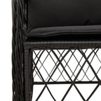 9-tlg. Garten-Essgruppe mit Kissen Schwarz Poly Rattan