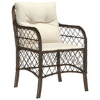 7-tlg. Garten-Essgruppe mit Kissen Braun Poly Rattan