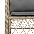 9-tlg. Garten-Essgruppe mit Kissen Beigemischung Poly Rattan