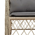 7-tlg. Garten-Essgruppe mit Kissen Beigemischung Poly Rattan