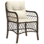 5-tlg. Garten-Essgruppe mit Kissen Braun Poly Rattan