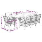 9-tlg. Garten-Essgruppe mit Kissen Braun Poly Rattan
