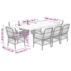 9-tlg. Garten-Essgruppe mit Kissen Hellgrau Poly Rattan