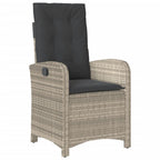 9-tlg. Garten-Essgruppe mit Kissen Hellgrau Poly Rattan
