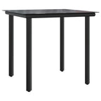 3-tlg. Garten-Essgruppe mit Kissen Grau Poly Rattan